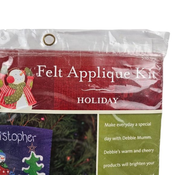 Debbie Mumm Felt Stocking Craft Kit Winter Games Christmas Holiday Blue White - Picture 3 of 9